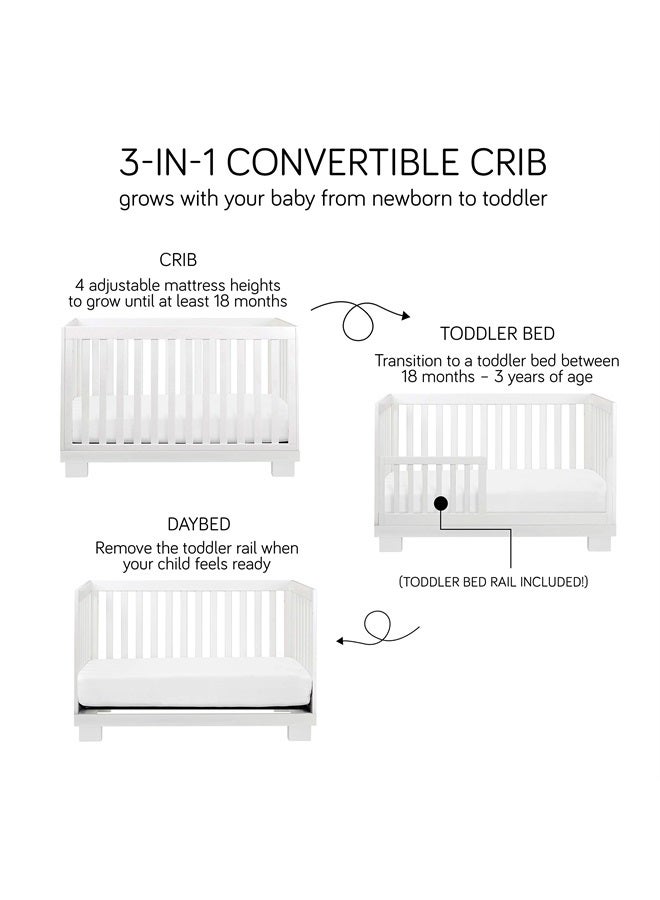 Babyletto Modo 3-in-1 Convertible Crib with Toddler Bed Conversion Kit in White, Greenguard Gold Certified - Image 5