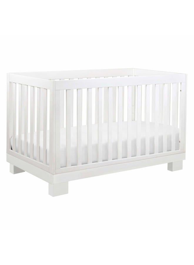 Babyletto Modo 3-in-1 Convertible Crib with Toddler Bed Conversion Kit in White, Greenguard Gold Certified - Image 1