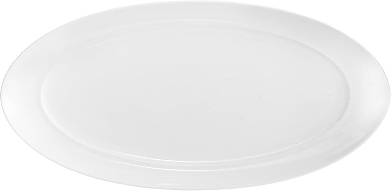 Nambe nambe Skye Oval Platter  Bone China Serving Tray for Appetizers Snacks and Sandwiches  17 x 8 Inch  Dishwasher and Microwave Safe - Image 1