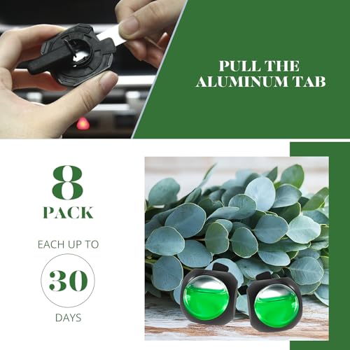 DRIVEJOY Car Air Freshener Vent Clips, 8 Pack, Provides Long-Lasting Scent, Up to 240 Days, Odor Eliminator (Eucalyptus) - Image 3