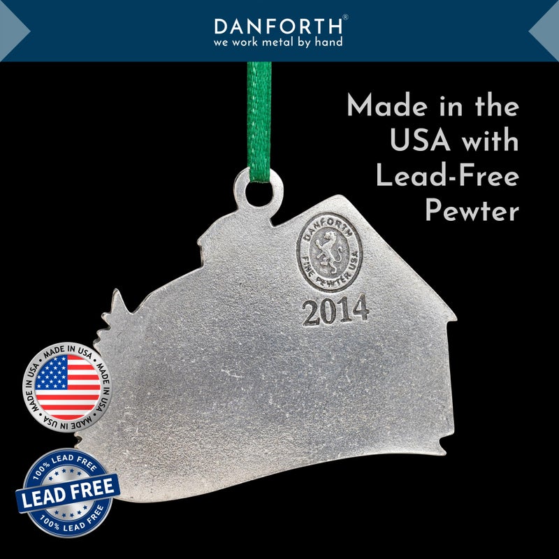 Danforth A Good Night Christmas Ornament (Red Barn) - 2014 Annual Ornament - Handcrafted Pewter Christmas Tree Ornament - Satin Ribbon  1 7/8  Tall by 2 "" Wide  Made in USA - Image 4