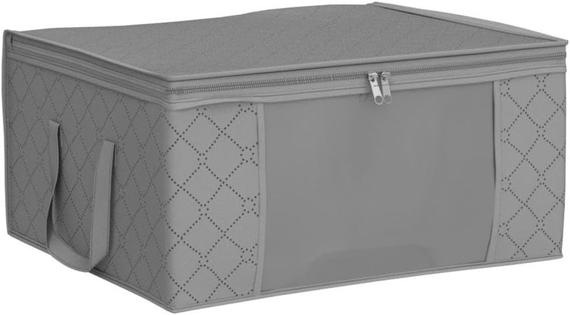 صناديق تخزين ملابس صندوق قماشي قابل للطي اكياس تحت السرير بسوستة منظمات خزانة سميكة غير منسوجة مقاومة للماء تستخدم للملابس واللحاف 48 × 35 20 سم 3 قطع - Image 4