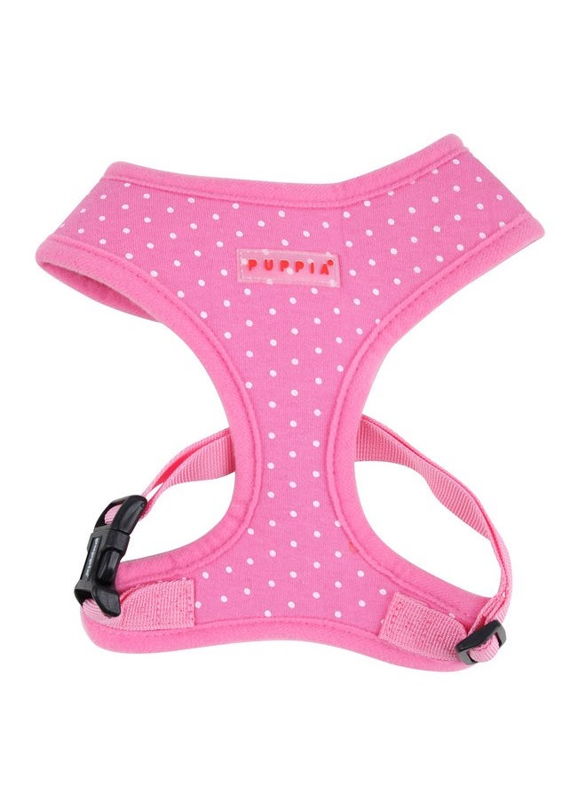 PUPPIA Puppia Dotty Dog Harness Over-The-Head No Pull No Choke Walking Training Adjustable for Small & Medium Dog, Small, Pink  - Image 1