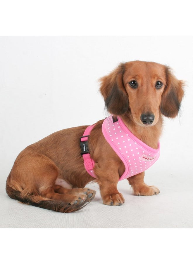 PUPPIA Puppia Dotty Dog Harness Over-The-Head No Pull No Choke Walking Training Adjustable for Small & Medium Dog, Small, Pink  - Image 3