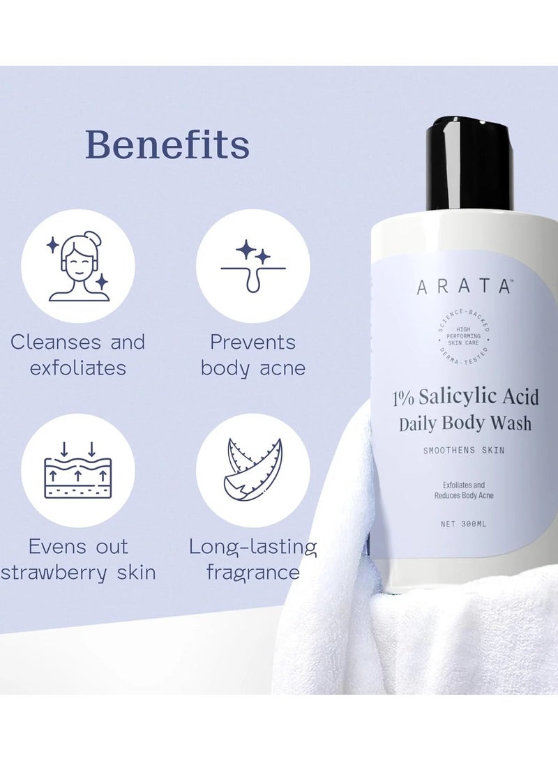Arata 1% Salicylic Acid Exfoliating Body Wash 300 Ml - Image 4