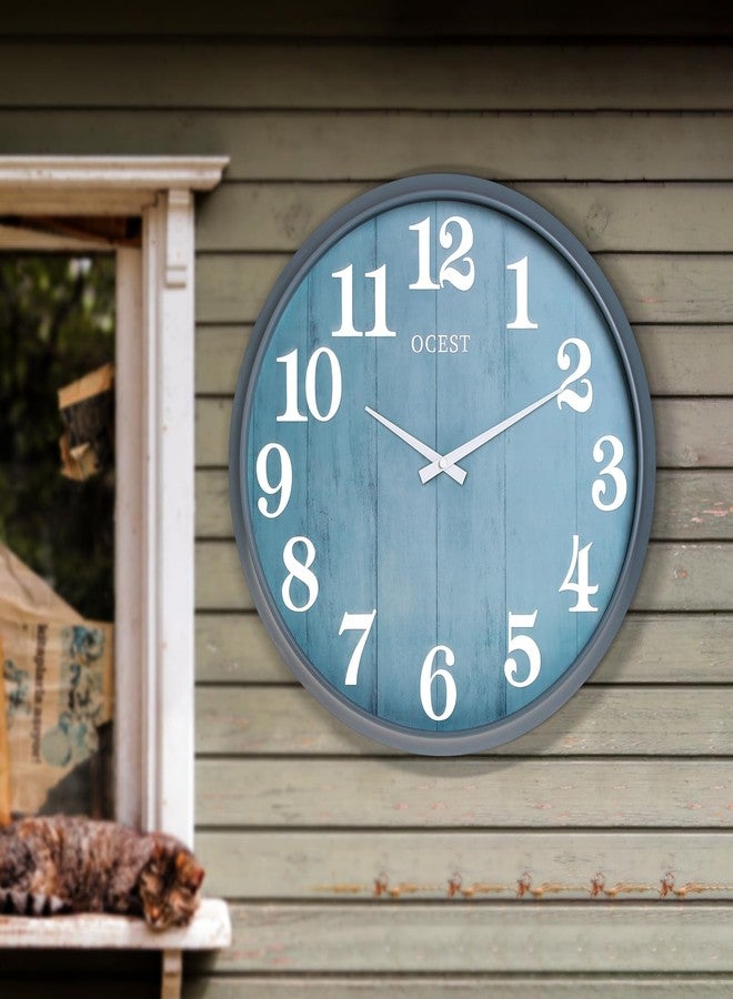 OCEST 18 Inch Large Wall Clock, Silent Non-Ticking Modern Wall Clocks with Woodgrain Design Decorative for Living Room, Farmhouse, Kitchen, Bathroom, Outdoor - Image 5