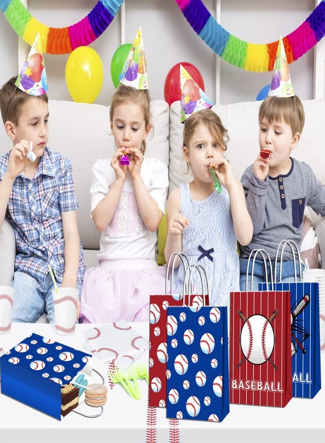 BQK 16 PCS Baseball Gift Bags - Baseball Theme Party Supplies with Handle - Treat & Favor Bags - Image 3