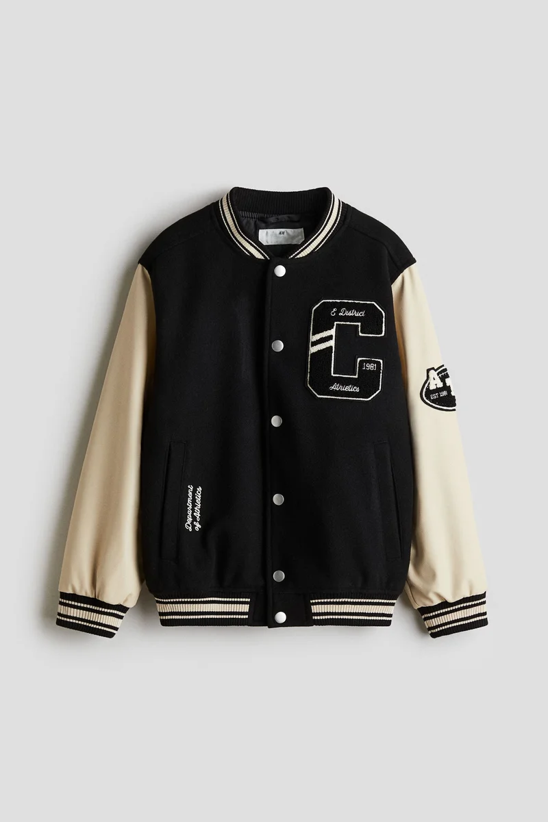 H&M Appliquéd baseball jacket