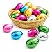 GiftExpress 50 Pcs Metallic Assorted Color Gold Easter Eggs Colorful Hinged Multi Eggs for Easter Egg Hunt Easter Basket Stuffer Party Toys Surprising Egg Classroom Prize Plastic Egg Bulk 23 - Image 2