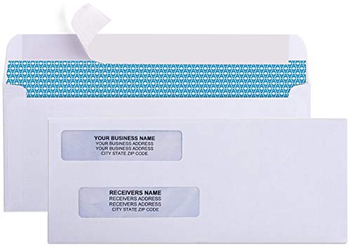 Aimoh 500#8 Double Window Self Seal Security Envelopes - for Business Checks, QuickBooks & Quicken Checks, Size 3 5/8 x 8 11/16 Inches - Checks Fit Perfectly - Not for Invoices, 500 Count (30180) - Image 2