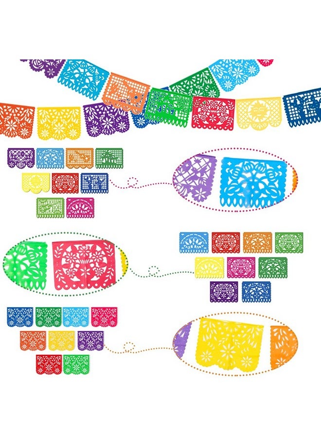 DomeStar DomeStar 3PCS 54 Ft Mexican Party Banners, Papel Picado Banner Cinco De Mayo Decorations Dia De Los Muertos Day of The Dead Decorations Birthday Party Supplies，27 Patterns 54 Feet Long in Total  - Image 3