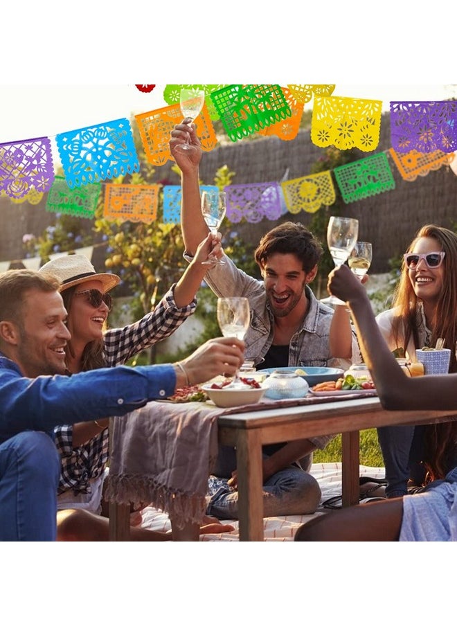 DomeStar DomeStar 3PCS 54 Ft Mexican Party Banners, Papel Picado Banner Cinco De Mayo Decorations Dia De Los Muertos Day of The Dead Decorations Birthday Party Supplies，27 Patterns 54 Feet Long in Total  - Image 4