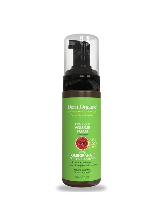 DermOrganic Firm Hold Anti-Fade Volume Foam with Argan Oil - Alcohol-Free, 5 fl.oz. - Image 1
