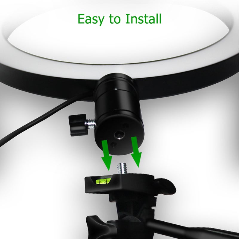 Loquat LED Ring Light With Metal Tripod Silver - Image 4