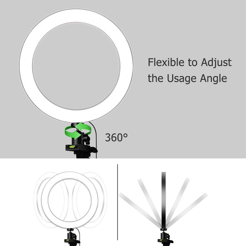 Loquat LED Ring Light With Metal Tripod Silver - Image 2