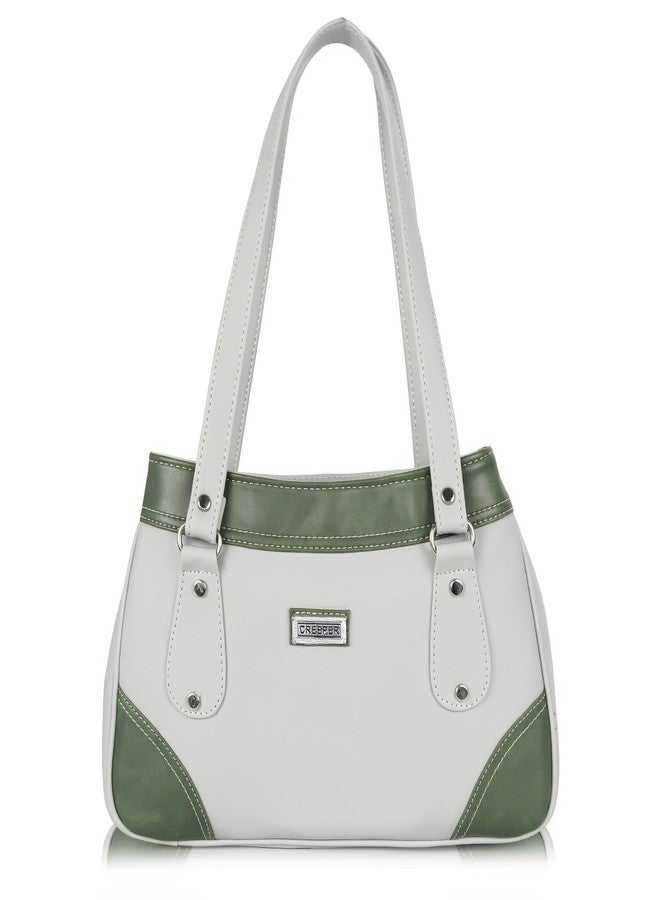 creeper Women’s Premium Faux Tote Handbag | Stylish Office & Casual Shoulder Bag with Multiple Compartments (Green) - Image 1