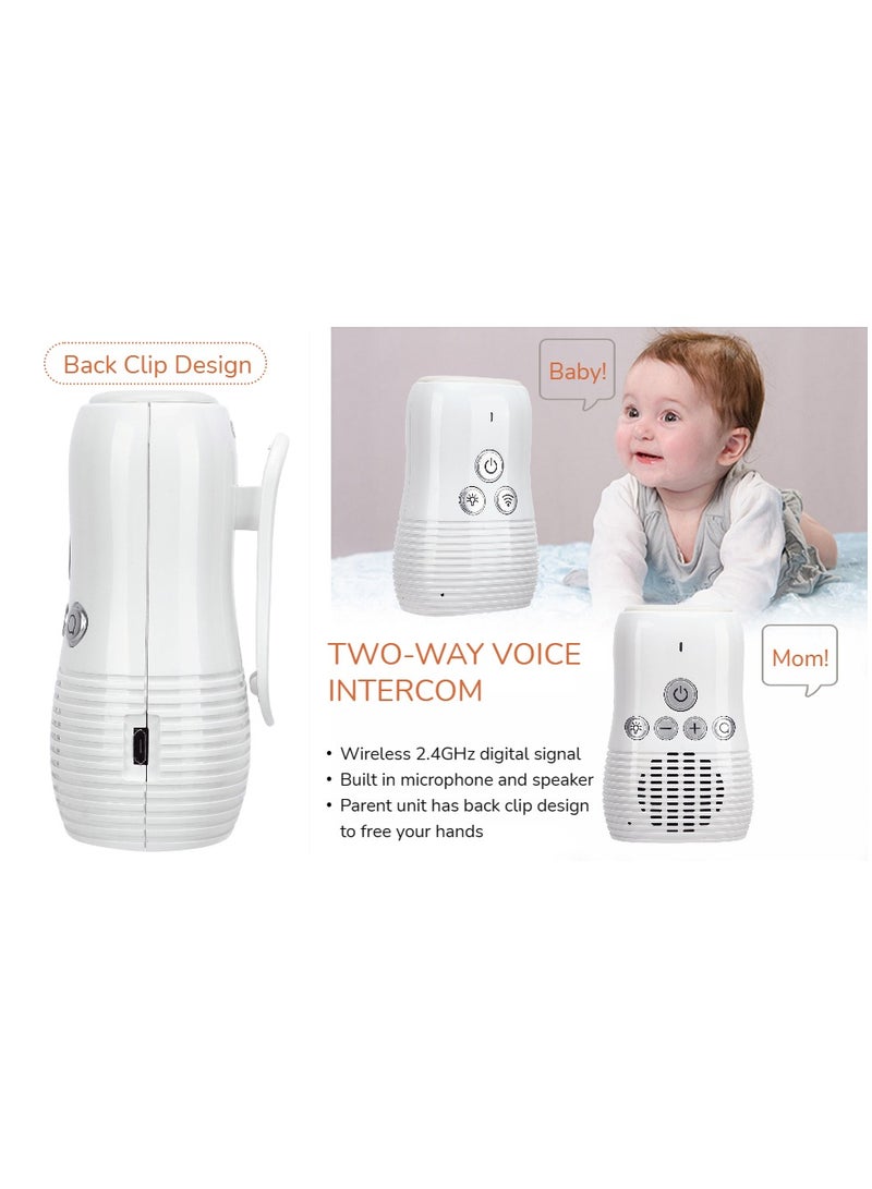 جهاز مراقبة الطفل الصوتي، جهاز مراقبة الطفل الذكي ثنائي الاتجاه بتردد 2.4 جيجاهرتز، جهاز مراقبة صوتي بإضاءة ليلية لرعاية الطفل، كشف الضوضاء، وقت استعداد يصل إلى 20 ساعة - Image 5