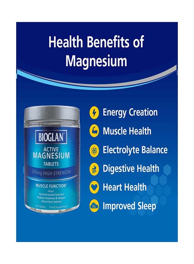 BIOGLAN أقراص المغنيسيوم النشطة 120 قرصًا - Image 3