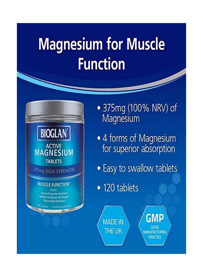 BIOGLAN أقراص المغنيسيوم النشطة 120 قرصًا - Image 4