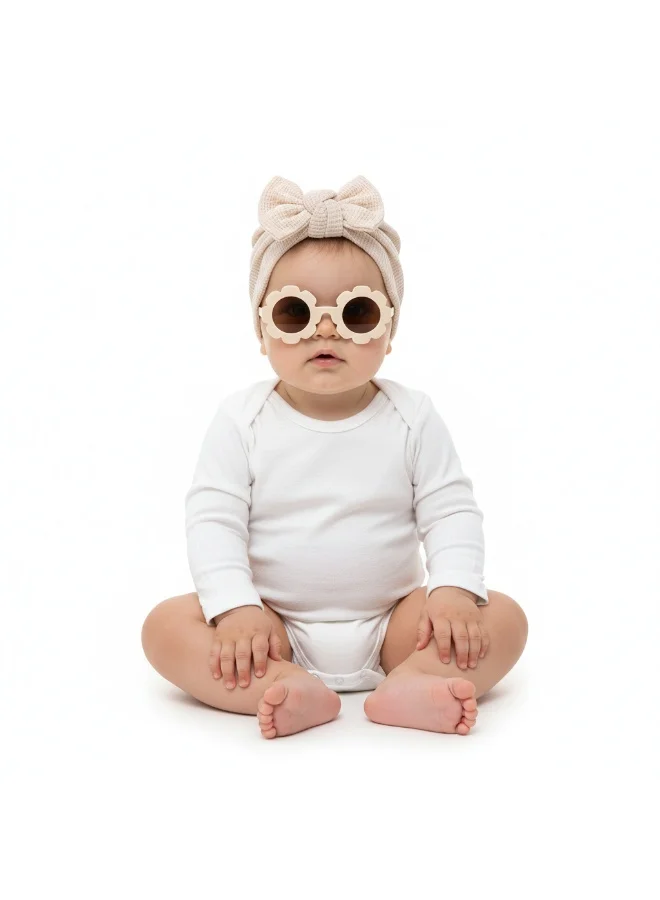 Bambimici Baby Turban Hat & Flower Sunglasses Set