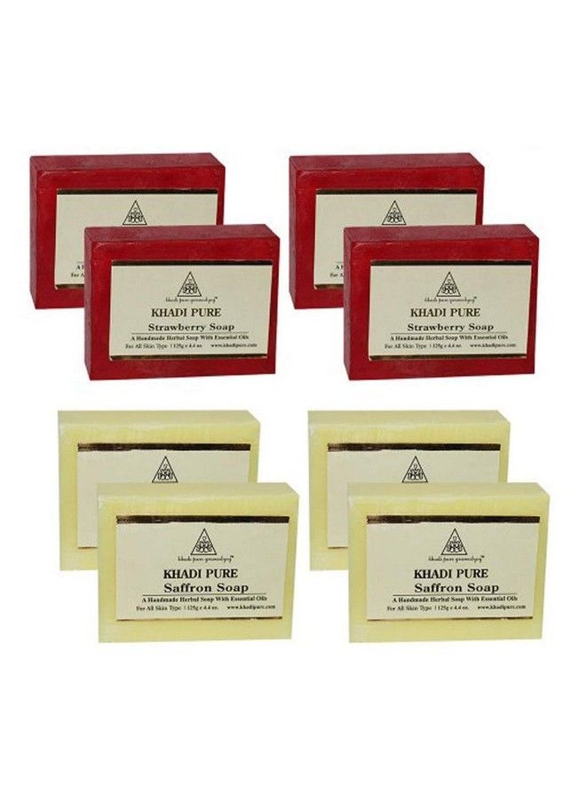 Khadi Pure Saffron & Strawberry Soap 125 Ml (Pack Of 8)  - Image 2
