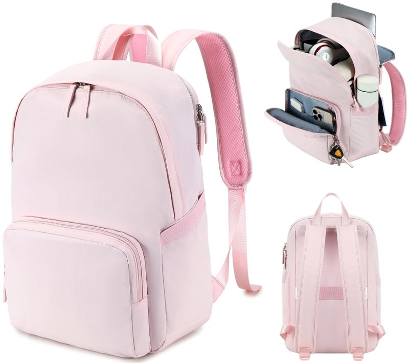 BTOOP Backpack for School Girls Teens Lightweight College Bookbag Casual Work Travel Laptop Backpack for Women Water Resistant Pink Backpacks(Pink) - Image 1