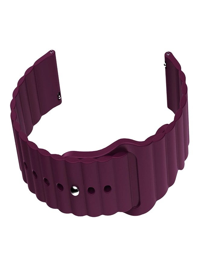 ACM Watch Strap Wave Design Silicone Belt 22mm compatible with Fastrack Rave Fx2 Smartwatch Sports Band Purple - Image 4