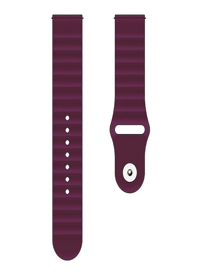 ACM Watch Strap Wave Design Silicone Belt 22mm compatible with Fastrack Rave Fx2 Smartwatch Sports Band Purple - Image 3