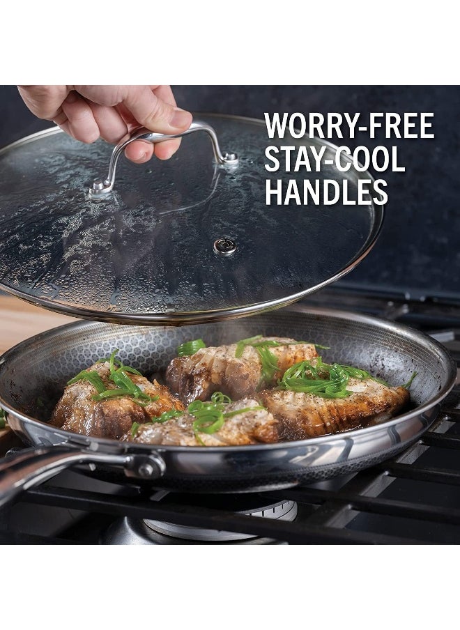 Generic - Hexclad  Hybrid Nonstick 12-Inch Fry Pan With Tempered Glass Lid - Image 1