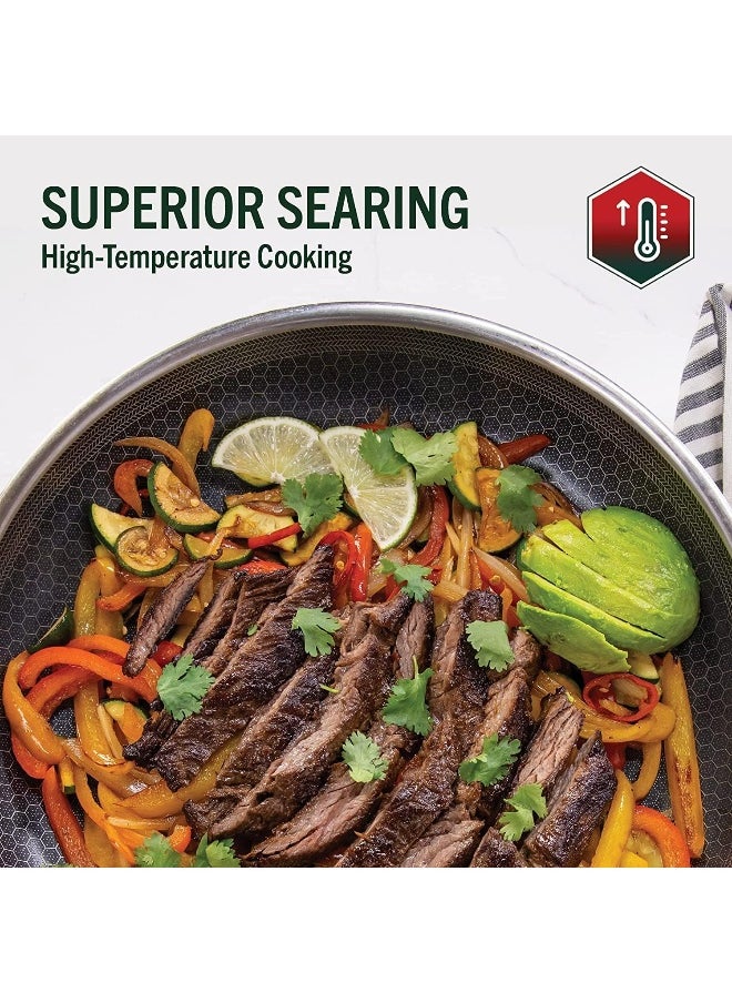 Generic - Hexclad  Hybrid Nonstick 12-Inch Fry Pan With Tempered Glass Lid - Image 1
