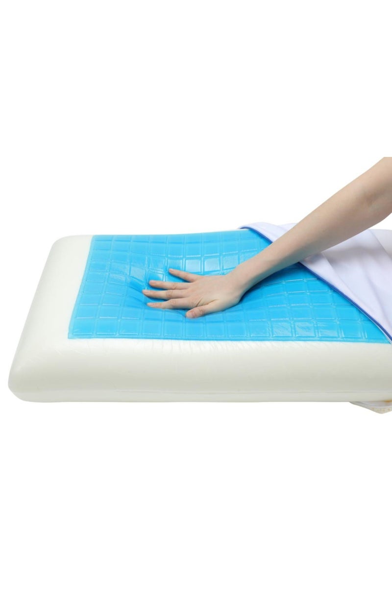 Dibaj Orthopedic Memory Foam Pillow with Cooling Gel Layer 40×70 cm for Spine Alignment, Neck and Shoulder Pain Relief, and Healthy Comfortable Sleep - Image 2