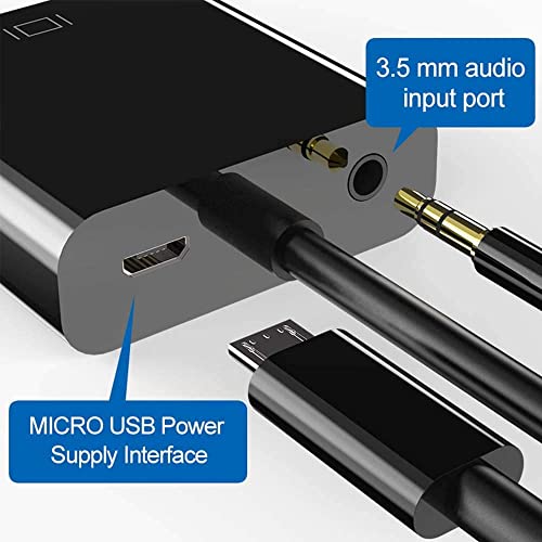 7-Seven 7SEVEN® HD to VGA Adapter, HDTV-VGA 1080P Converter with 3.5mm Audio Jack and USB Power Supply for HD Port Laptop, PC, PS4, Blue Ray Player, Raspberry Pi, Xbox to VGA Monitor, Projector and More - Image 2