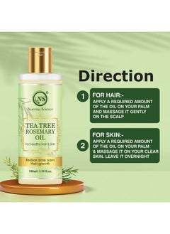 Nuerma Science Tea Tree Rosemary Hair Oil For Hair Growth, Healthy Hair & Hair Fall Control, 100 Ml  - Image 4