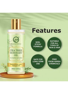 Nuerma Science Tea Tree Rosemary Hair Oil For Hair Growth, Healthy Hair & Hair Fall Control, 100 Ml  - Image 3