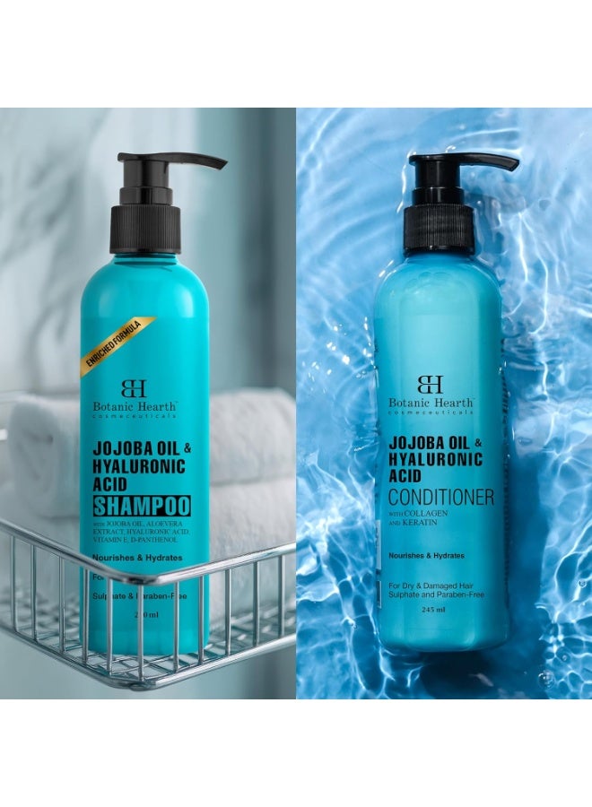 بوتانيك هيرث Botanic Hearth Jojoba & Hyaluronic Acid Shampoo 200ml and Conditioner 245 ml Set Pack of 2 - Image 4