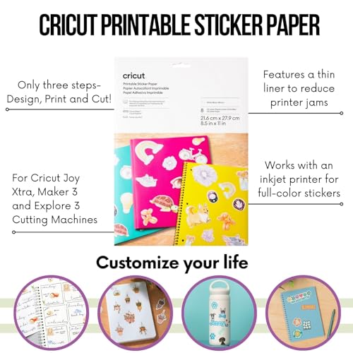 Cricut Joy Xtra Machine with Printable Sticker Paper and Vinyl Sampler Bundle - Beginner Sticker and Decal Making Kit with Cutting Machine and Tools -DIY Decor, Tumbler Stickers and Laptop Decals - Image 4