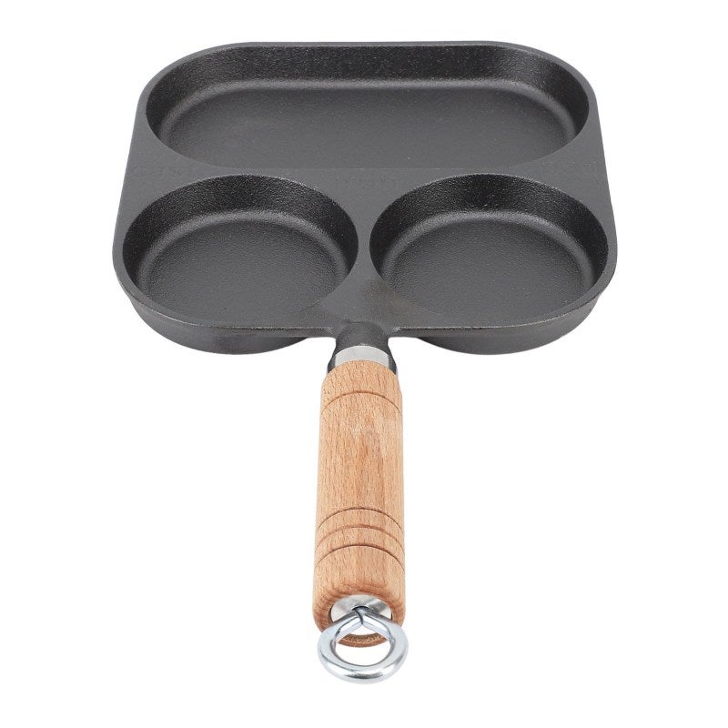 Breakfast Pan 3 Section Egg Frying Pan Non Coating Divided Grill Frying Pan Fast Heating Thicken Pancake Pan for Home - Image 2