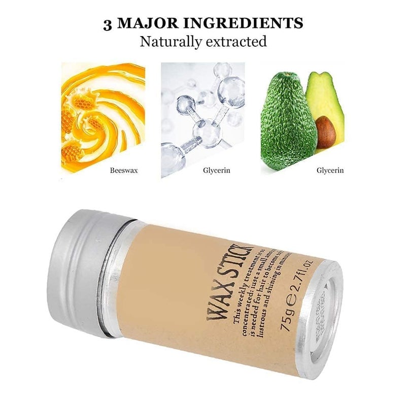 anezus Argan Oil Hair Wax Stick Hair Finishing Stick Hair Pomade Stick Edge Control Smooth Stick for Hair NonGreasy Styling Edge Frizz Hair Moisturising Wax for Strong Hold 75 g  Keratin ARGAN OIL - Image 4