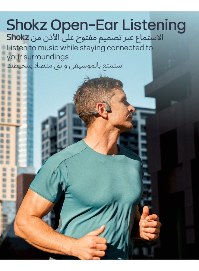 شوكز سماعات رياضية صغيرة من شوكز OpenRun Pro 2 بتقنية توصيل العظام - سماعات أذن لاسلكية مفتوحة مع بلوتوث 5.3، ميكروفونات لإلغاء الضوضاء، مقاومة للماء IP55، 12 ساعة من وقت التشغيل، شحن سريع USB-C - Image 4