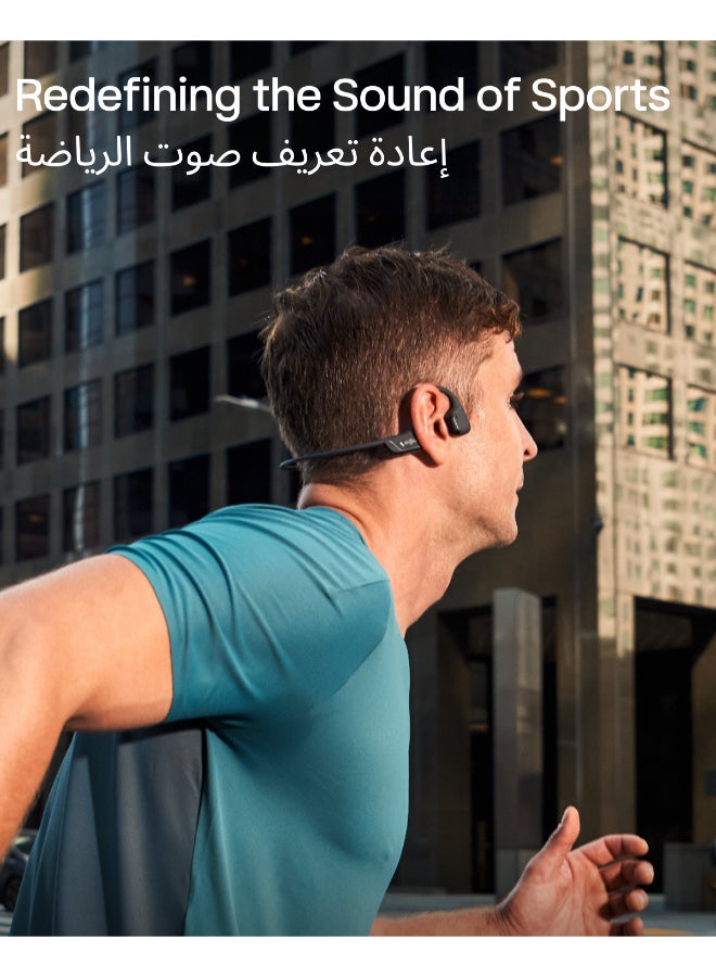 شوكز سماعات رياضية صغيرة من شوكز OpenRun Pro 2 بتقنية توصيل العظام - سماعات أذن لاسلكية مفتوحة مع بلوتوث 5.3، ميكروفونات لإلغاء الضوضاء، مقاومة للماء IP55، 12 ساعة من وقت التشغيل، شحن سريع USB-C - Image 2