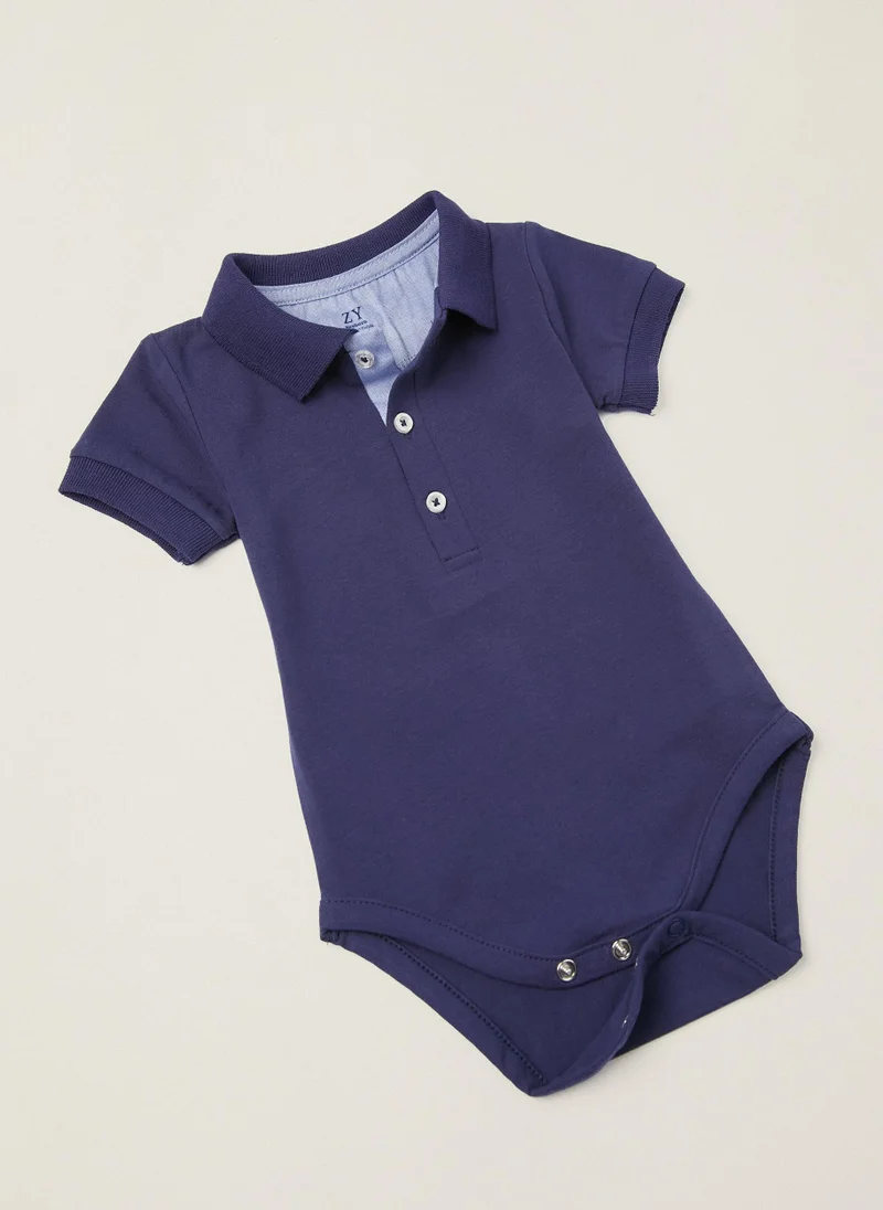 Zippy Zippy Short Sleeve Polo-Bodysuit In Cotton For Newborn Baby Boys