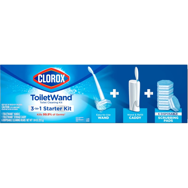 Clorox ToiletWand Toilet Bowl Cleaner- Toilet Brush, Storage Caddy and 6 Disinfecting Refill Heads - Image 1