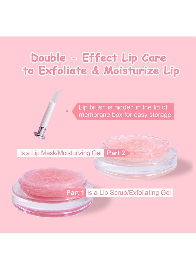 Immetee Lip Scrubs Exfoliator & Moisturizer, Lip Mask 2 in 1 Double Effectively Repairs Dry Cracked Lips, Lip Scrubs Exfoliator Dead Skin Moisturizer, Lip Mask Overnight (0.35Oz+Brush)  - Image 3