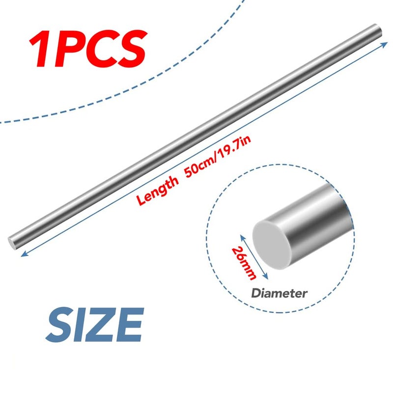 304 Stainless Steel Round Rod Solid Shaft 26mm Diameter 19 7 Inches For DIY Craft - Image 3