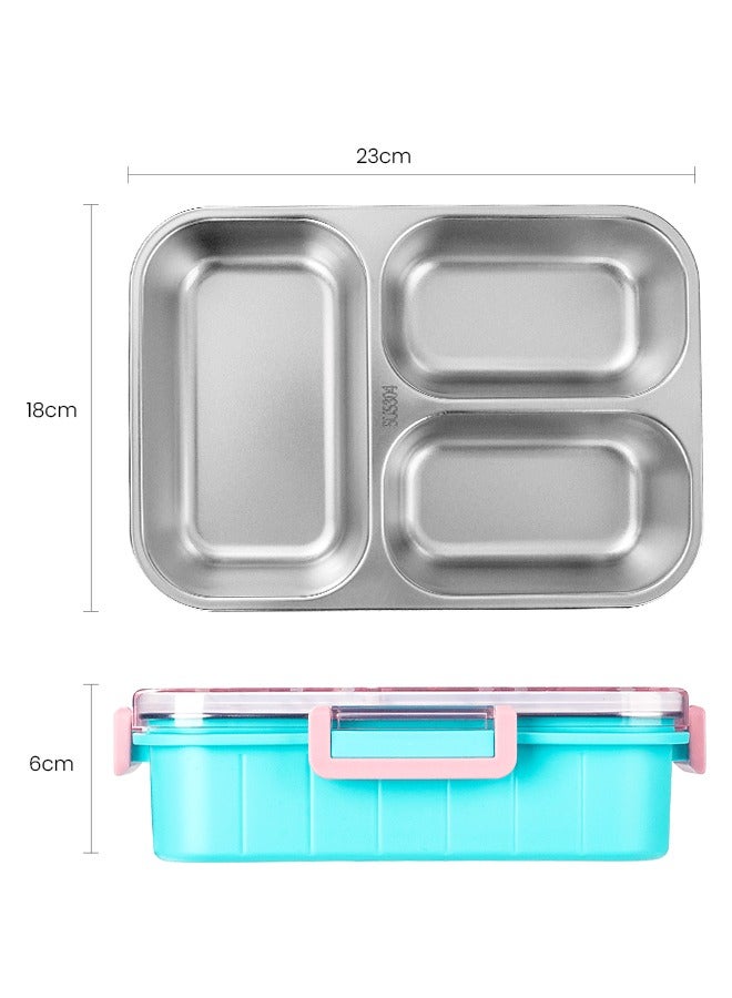 Kids Lunch Box Stainless Steel Bento Box - Cartoon Girl Pink