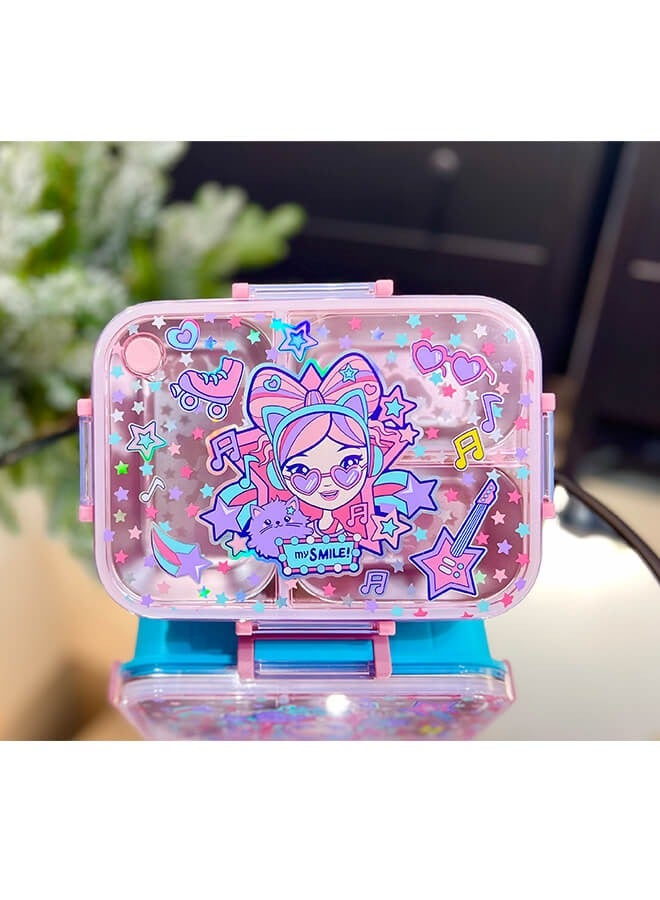 Kids Lunch Box Stainless Steel Bento Box - Cartoon Girl Pink