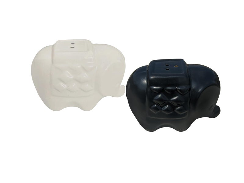 Bodhi House Elephant Salt & Pepper Shakers – Premium Ceramic Dining Table Set of 2 (Black & White) Food Grade Spice Containers | Decorative Kitchen Accessories | Ideal for Dining, Restaurant & Gifting - Image 3