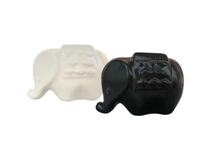 Bodhi House Elephant Salt & Pepper Shakers – Premium Ceramic Dining Table Set of 2 (Black & White) Food Grade Spice Containers | Decorative Kitchen Accessories | Ideal for Dining, Restaurant & Gifting - Image 5