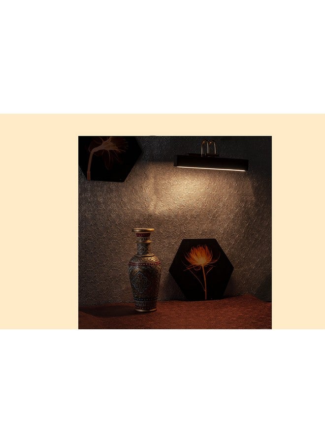 Green House Green House 100% Handmade Sheesham Wood Wall Light/Picture Light/Vanity Light for Mirror, Dressing Table with Adjustable Head, 1 Feet Wide with 9W in-built Warm White LED/Brass Rivets  - Image 4