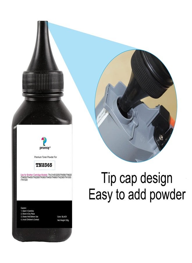proffisy 3 Pack TN 2365 Toner Powder Refill Compatible with Brother TN 2365 Toner Cartridge - 100g Per Bottle - Image 3